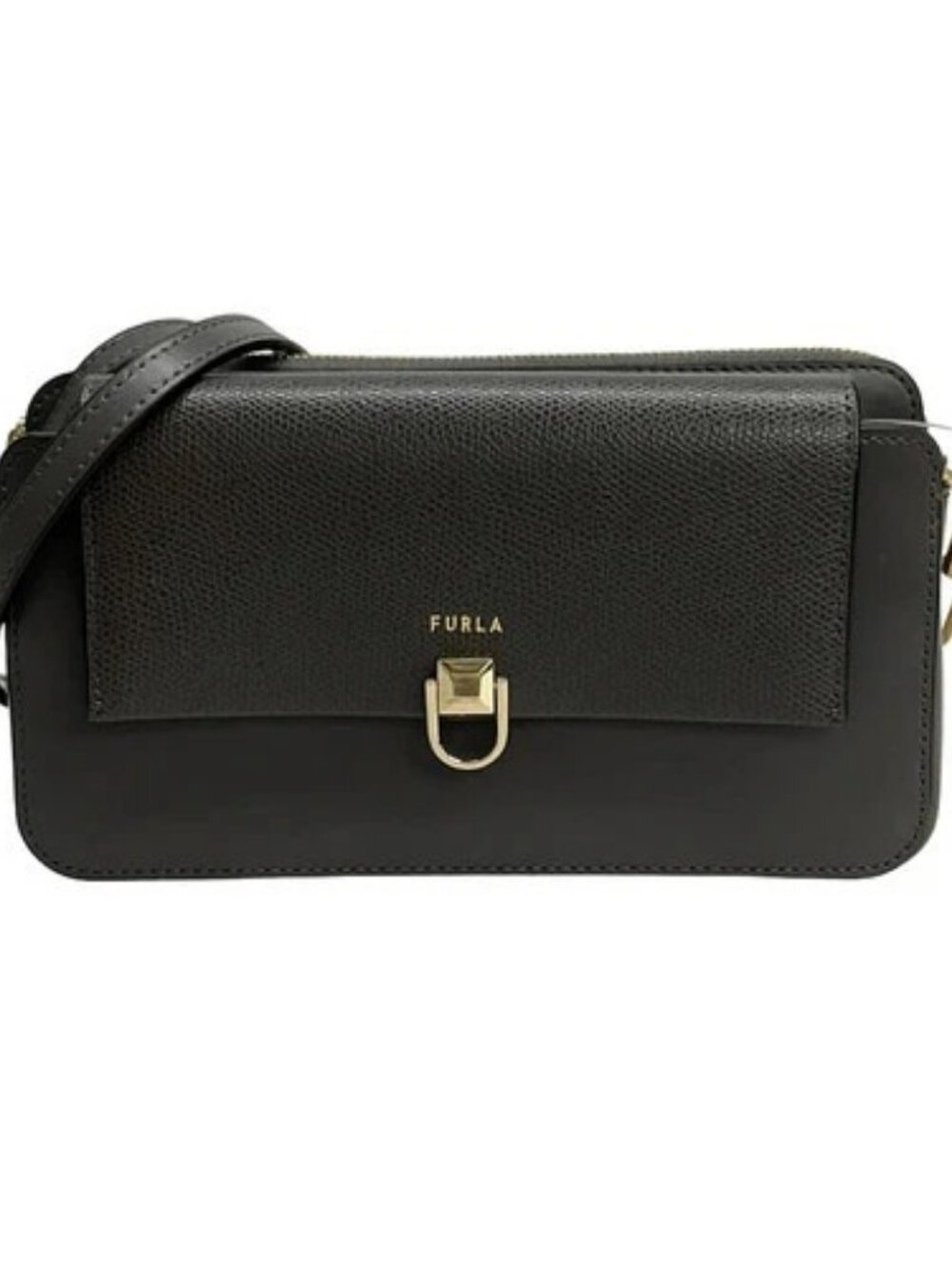 FURLA Gray Leather Shoulder Bag